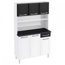 Ver imagem 2 de Cozinha De Aço Compacta Smart 6 Portas 1 Gaveta Branco/Preto - Telasul