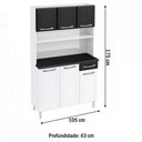 Ver imagem 4 de Cozinha De Aço Compacta Smart 6 Portas 1 Gaveta Branco/Preto - Telasul