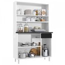 Ver imagem 3 de Cozinha De Aço Compacta Smart 6 Portas 1 Gaveta Branco/Preto - Telasul