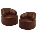 Ver imagem 2 de Kit 02 Poltronas Giratória Orgânica para Sala de Estar Living Helena L02 Couríssimo Marrom - Lyam