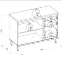 Ver imagem 3 de Balcão 2 Portas 3 Gavetas 120cm com Tampo Bless Marrom/Jequitibá/Off White