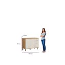 Ver imagem 4 de Balcão 2 Portas 3 Gavetas 120cm com Tampo Bless Marrom/Jequitibá/Off White