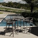 Ver imagem 1 de Conjunto Jardim e Varanda 1 Mesa Bistrô 3 Banquetas Refúgio CabeCasa MadeiraOriginals