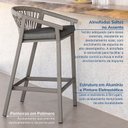 Ver imagem 7 de Conjunto Jardim e Varanda 1 Mesa Bistrô 3 Banquetas Refúgio CabeCasa MadeiraOriginals Cinza/Champagne/Mesclado
