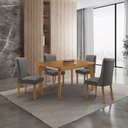 Ver imagem 4 de Mesa de Jantar Liz Carolina 120cm Tampo MDF Laminado Canto Copo com 4 Cadeiras