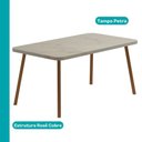 Ver imagem 2 de Conjunto Sala de Jantar Petra 6 Lugares Tampo MDP com Cadeiras em Aço Rosê 160cm Móveis Carraro