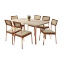 Ver imagem 3 de Conjunto Sala de Jantar Petra 6 Lugares Tampo MDP com Cadeiras em Aço Rosê 160cm Móveis Carraro