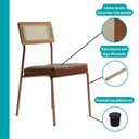Ver imagem 6 de Conjunto Sala de Jantar Petra 6 Lugares Tampo MDP com Cadeiras em Aço Rosê 160cm Móveis Carraro