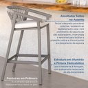 Ver imagem 7 de Conjunto Jardim e Varanda 1 Mesa Bistrô 2 Banquetas Refúgio CabeCasa MadeiraOriginals Cinza/Champagne/Mesclado