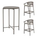 Ver imagem 4 de Conjunto Jardim e Varanda 1 Mesa Bistrô 2 Banquetas Refúgio CabeCasa MadeiraOriginals Bege/Champagne/Quaker Areia