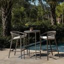 Ver imagem 1 de Conjunto Jardim e Varanda 1 Mesa Bistrô 2 Banquetas Refúgio CabeCasa MadeiraOriginals Bege/Champagne/Quaker Areia