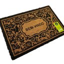 Ver imagem 3 de Capacho Fibra Coco Pvc Pintado Welcome Flores Preto 40cm X 60cm