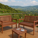 Ver imagem 2 de Dupla Banco Sofá Namoradeira e Mesa de Centro em Madeira Maciça Jardim Varanda