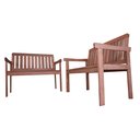Ver imagem 3 de Dupla Banco Sofá Namoradeira e Mesa de Centro em Madeira Maciça Jardim Varanda
