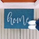 Ver imagem 2 de Capacho de Fibra de Coco Pvc Pintado Home Azul 40cm X 60cm