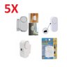 KIT 5 ALARME SENSOR MAGNETICO PORTA JANELA ANTI ROUBO SEM FIO RESIDENCIAL COMERCIAL SEGURANCA - 1