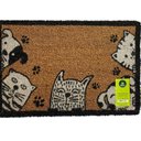 Ver imagem 1 de Capacho Fibra Coco Pvc Pintado Animais Preto 40cm X 60cm