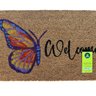 Capacho de Fibra de Coco Pvc Pintado Welcome Borboleta 40cm X 60cm - 1