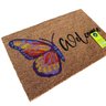 Capacho de Fibra de Coco Pvc Pintado Welcome Borboleta 40cm X 60cm - 3