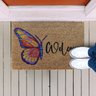 Capacho de Fibra de Coco Pvc Pintado Welcome Borboleta 40cm X 60cm - 2