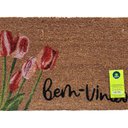 Ver imagem 1 de Capacho de Fibra de Coco Pvc Pintado Bem Vindo Tulipas 40cm X 60cm