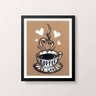 Quadro Decorativo Coffee is Love 33x24cm - com vidro:Madeira branca - 1