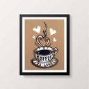 Ver imagem 1 de Quadro Decorativo Coffee is Love 33x24cm - com vidro:Madeira branca