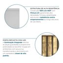 Ver imagem 7 de Guarda-Roupa Modulado Reflecta 4 Portas com LED 3 Gavetas e Nichos 100% MDF Cairo Branco/Neve