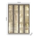 Ver imagem 3 de Guarda-Roupa Modulado Reflecta 4 Portas com LED 3 Gavetas e Nichos 100% MDF Cairo Branco/Neve