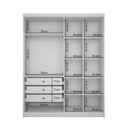 Ver imagem 4 de Guarda-Roupa Modulado Reflecta 4 Portas com LED 3 Gavetas e Nichos 100% MDF Cairo Branco/Neve