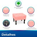 Ver imagem 3 de Kit 2 Poltrona Elizabeth + 2 Puff Retro para Sala de Estar Clássica Confortável e Reforçada Suede
