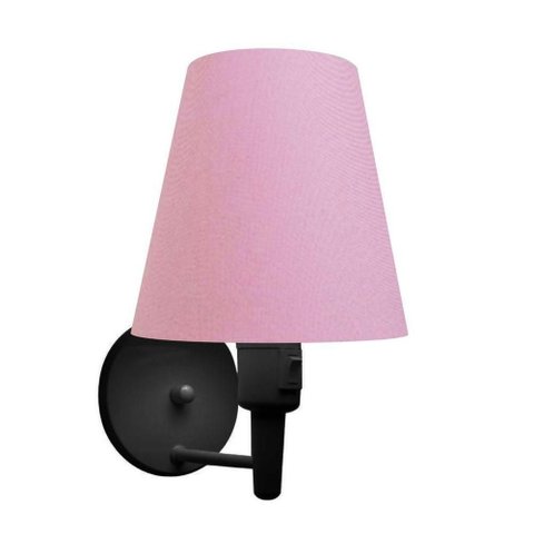 Lustre Pendente Quadrado Vivare Md-4075 Cúpula em Tecido 30/50x50cm - Bivolt Preto-rosa Bebê 110v/