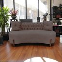 Ver mais imagens de Sofá 2 Lugares Orgânico Curvo Tókio 150cm Suede Capuccino