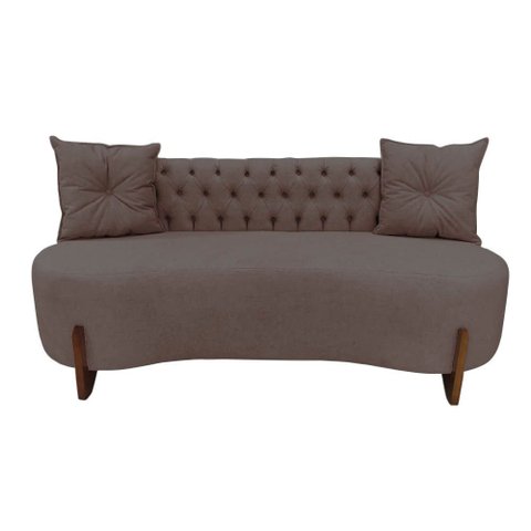 Sofá 2 Lugares Orgânico Curvo Tókio 150cm Suede Capuccino