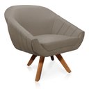 Ver imagem 4 de Kit 01 Namoradeira 02 Lugares e 01 Poltrona Giratória Giovana Suede Base Madeira MM30 - D’Rossi - Ma