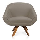 Ver imagem 6 de Kit 01 Namoradeira 02 Lugares e 01 Poltrona Giratória Giovana Suede Base Madeira MM30 - D’Rossi - Ma