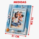 Ver imagem 3 de Porta Retrato Mesa Decoração Casa de Praia Peixe Mar 26x21cm