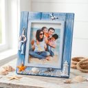 Ver imagem 2 de Porta Retrato Mesa Decoração Casa de Praia Peixe Mar 26x21cm