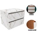 Ver imagem 2 de Gabinete de Banheiro 60 Cm com 2 Gavetas Joana Mármore Branco