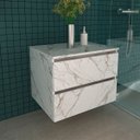 Ver imagem 7 de Gabinete de Banheiro 60 Cm com 2 Gavetas Joana Mármore Branco
