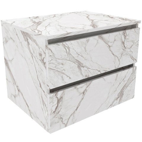 Gabinete de Banheiro 60 Cm com 2 Gavetas Joana Mármore Branco
