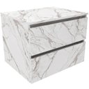 Ver imagem 1 de Gabinete de Banheiro 60 Cm com 2 Gavetas Joana Mármore Branco