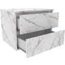 Ver imagem 3 de Gabinete de Banheiro 60 Cm com 2 Gavetas Joana Mármore Branco