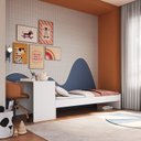 Ver imagem 6 de Cama Infantil Juvenil com Escrivaninha e Estante Auxiliar Branco