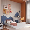 Ver imagem 1 de Cama Infantil Juvenil com Escrivaninha e Estante Auxiliar Branco