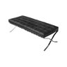 Banco Barcelona Couro Naural Preto Base Inox - 1