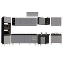 Ver imagem 6 de Armário de Cozinha Modulada de Canto 9 Peças CP04 Balcão Preto/Cinza - Lumil Lumil Móveis