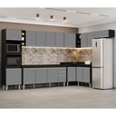 Ver imagem 2 de Armário de Cozinha Modulada de Canto 9 Peças CP04 Balcão Preto/Cinza - Lumil Lumil Móveis