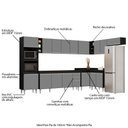 Ver imagem 3 de Armário de Cozinha Modulada de Canto 9 Peças CP04 Balcão Preto/Cinza - Lumil Lumil Móveis