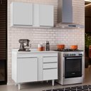 Ver imagem 2 de Kit Armário Aéreo e Balcão de Cozinha Lavanderia Aurora com Tampo Branco 100 cm - D’Rossi